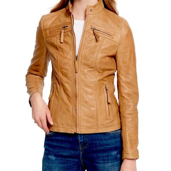 Black Rivet Jackets & Blazers - NWOT Black Rivet 100% Lamb Leather Moto Jacket w/Floral Lining